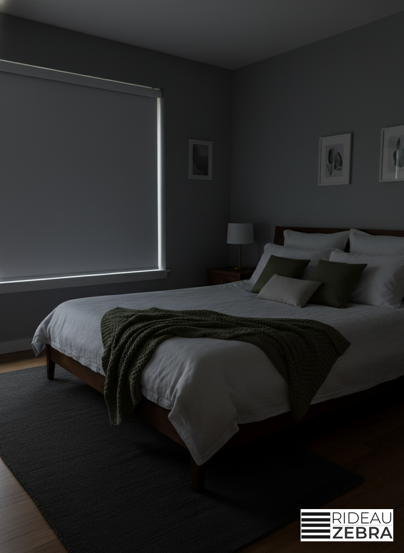 Stores occultants sans cordon pour chambre à coucher – Blanc pur