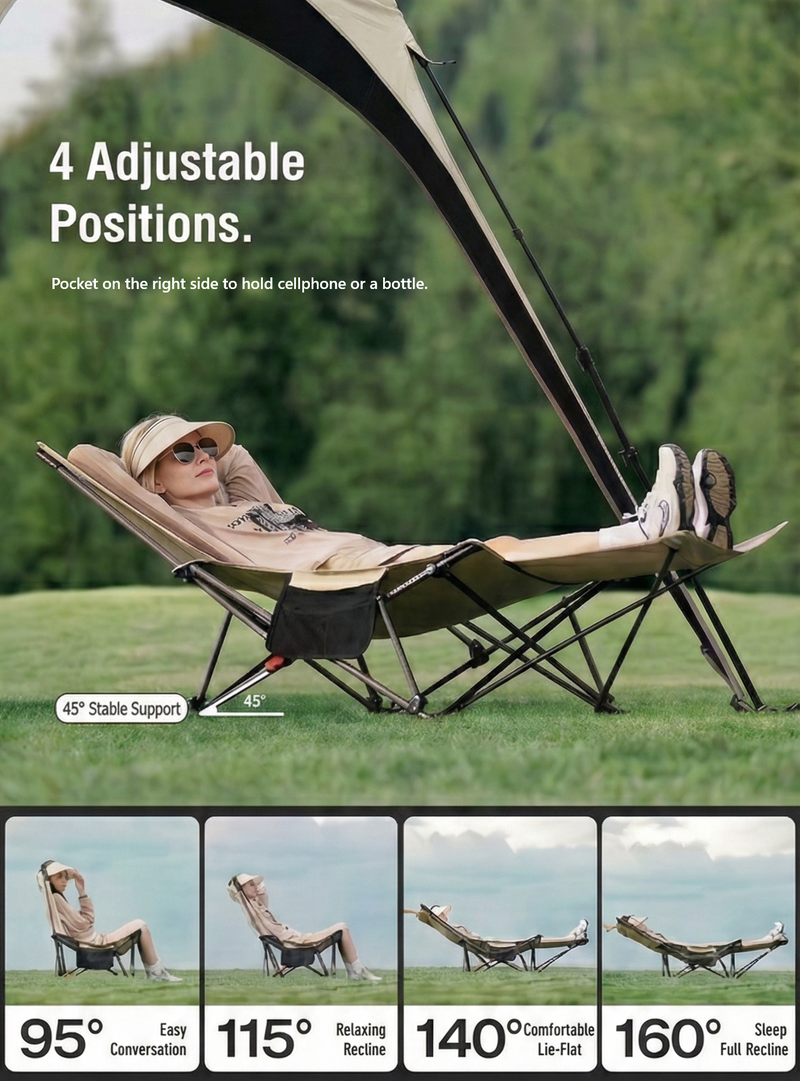 Camping Chair with 4 inclination modes