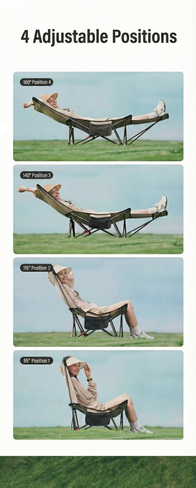 Portable Camping Chair with 4 Adjustable Angles