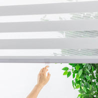 Motorized Cordless Zebra Blinds for Patios and Windows - Snow White