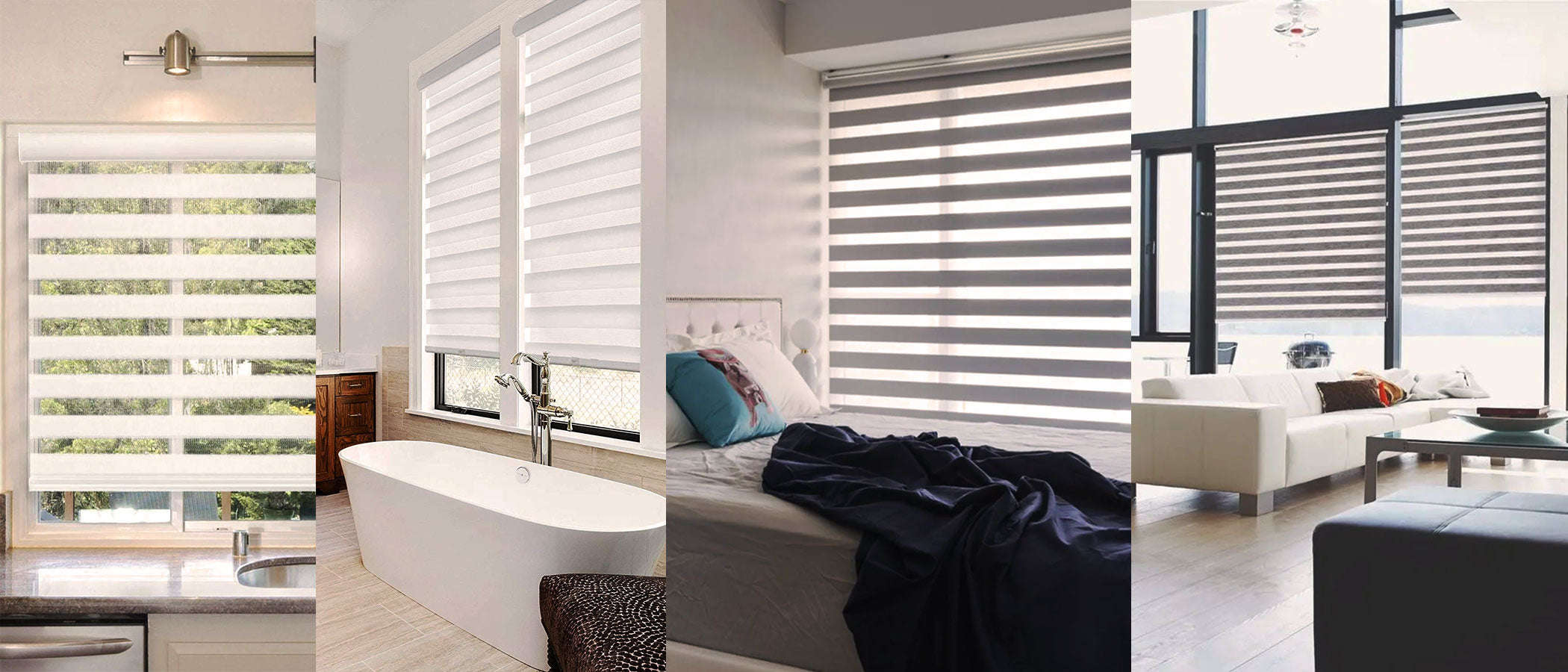 Make any space look stylish and modern with our elegant zebra blinds.